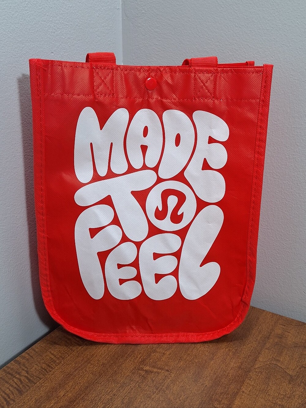 Lululemon Small Red Reusable Shopping Bag Or Tote Bag With Handles 9 X 12 Inch